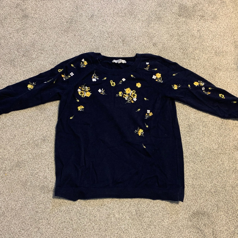 Loft Embroidered Sweater (Petite M)
